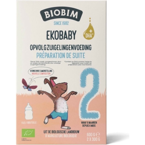 3x Biobim Zuigelingenvoeding Ekobaby 2 6+ mnd 600 g