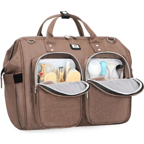 Best Luiertas met waterdichte luieronderlegger en 2 kinderwagenhaken en verstelbare schouderriem, een multifunctionele schoudertas voor onderweg