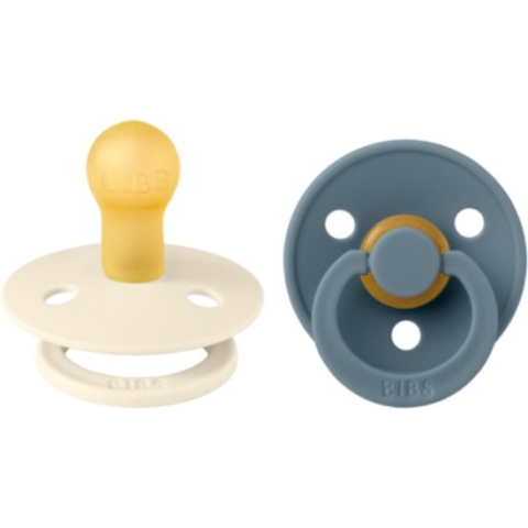 BiBS - Colour Pacifier - Stage 1 Fopspeen - 0+ maanden - 2 stuks - Ivory / Petrol