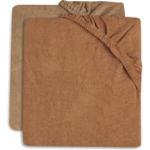 Jollein Aankleedkussenhoes Badstof 50x70cm - Caramel/Biscuit - 2 Stuks
