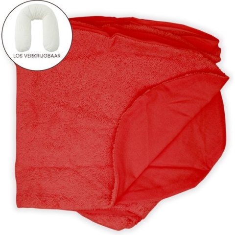Form Fix XL Voedingskussenhoes - Body Pillow Kussensloop - Zwangerschapskussen hoes - Zijslaapkussen hoes - Badstof/Katoen Hoes - Rood