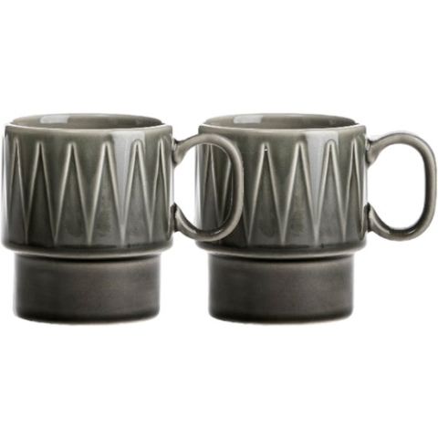 Sagaform - Koffiemok 'Coffee & More' (Grijs, 2-pack)