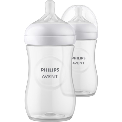Philips Avent Natural Response Babyfles - 2 Flessen - 260 ml - 1+ maanden - Snelheid 3-speen - SCY903/02