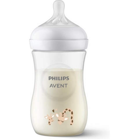 Philips Avent Natural Response Babyfles - Giraffe - 1 Fles - 260 ml - 1+ maanden - Snelheid 3-speen - SCY903/66