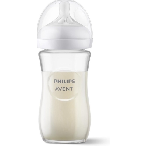 Philips Avent Natural Response Fles - 1 Fles - 240 ml - 1+ maanden - Snelheid 3-speen - Glas - SCY933/01