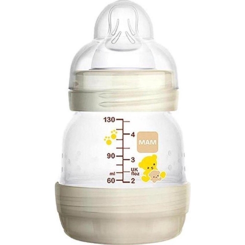 Mam Easy Anti Colic zuigfles 130ml | wit | vanaf 0 maanden | ideale drinkfles in combinatie met borstvoeding