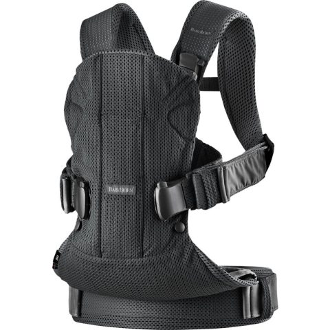 BabyBjörn Draagzak One Air - 3D Mesh - Zwart - Buikdrager - Rugdrager – Ergonomisch – Ademend