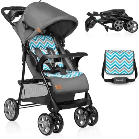 Lichtgewicht Buggy tot 15 kg, Kinderwagen van ca. 6 maanden tot ca. 3 jaar, Wandelwagen met 5-punts Veiligheidsgordels, Rugleuningverstelling tot Ligpositite, Snel Opvouwsysteem
