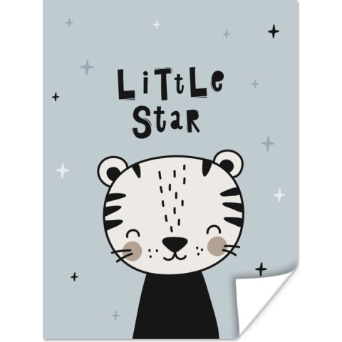 Poster Spreuken - Little star - Quotes - Baby - Kids - Kinderen - Jongens - Meiden - 120x160 cm XXL - Poster Babykamer