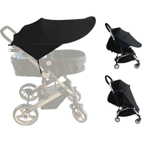 Zonbescherming voor kinderwagens, kinderwagens, Zonbescherming, kinderwagens, zwart, Zonbescherming, kinderwagens, autostoel met uitstekende UV-bescherming, Kleur: Blauw)