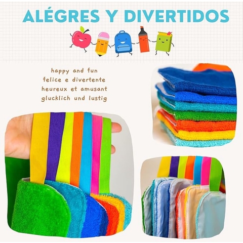 7 grote slabbetjes, 100% katoen, badstof, waterdicht, van stof, slabbetjes met elastische band, waterdicht, badstof slabbetjes