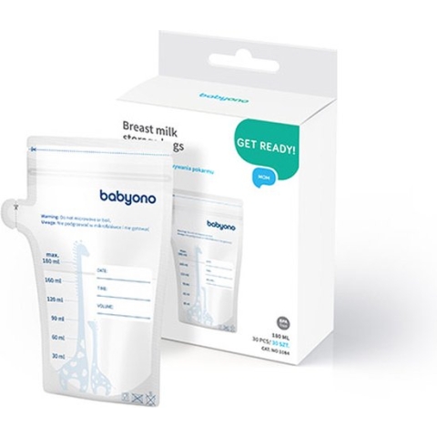 Babyono - Moedermelk Bewaarzakjes - Moedermelkbewaarzakjes - Gemakkelijke etiketteren - 180 ml - 30 stuks - 1084