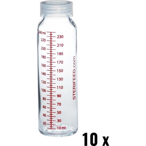 Sterifeed moedermelk bewaarfles glas  Babyfles van glas 10 stuks 240 ml