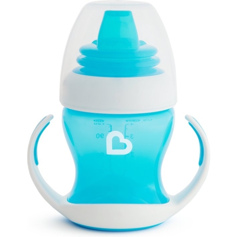 Munchkin Gentle first cup overgangs beker  anti lek blauw