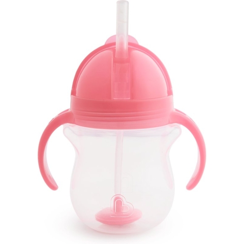 Munchhin tip & sip drinkbeker met rietje roze