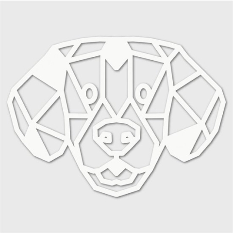 Houten Dierenkop - Beagle - Mega, Wit MDF