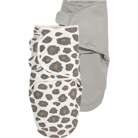 Meyco Baby Panter/Uni swaddlemeyco inbakerdoek - 2-pack - neutral/grey - 0-3 maanden
