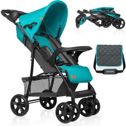 Lichtgewicht Buggy tot 15 kg, Kinderwagen van ca. 6 maanden tot ca. 3 jaar, Wandelwagen met 5-punts Veiligheidsgordels, Rugleuningverstelling tot Ligpositite, Snel Opvouwsysteem
