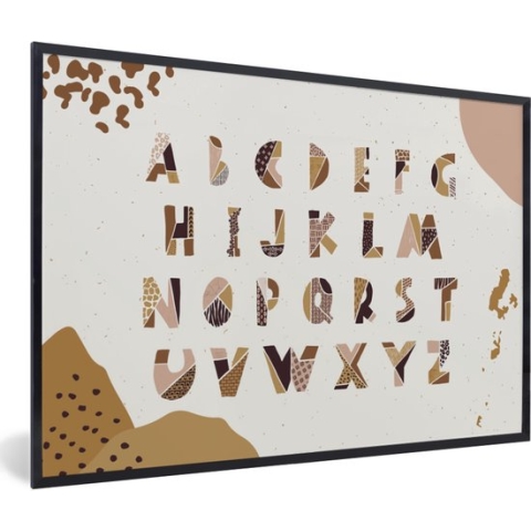 Fotolijst incl. Poster - Spreuken - Alfabet - Quotes - Kinderen - Kids - Baby - Jongens - Meiden - 90x60 cm - Posterlijst