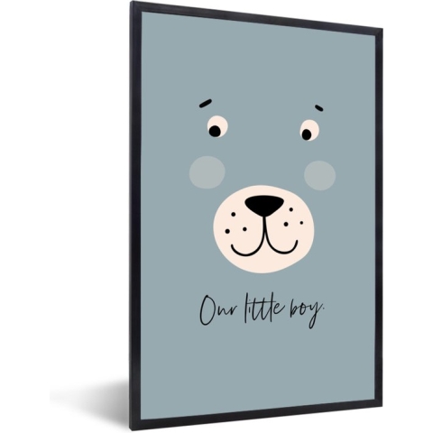Fotolijst incl. Poster - Spreuken - Quotes - Our little boy - Kids - Baby - Jongen - 60x90 cm - Posterlijst