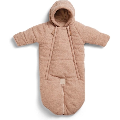 Elodie Baby Overall - Baby Voetenzak - Voetenzak autostoel- Voetenzak Autostoel 0+ - Pink Bouclé - 6-12 maanden