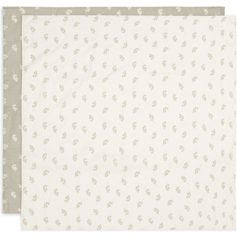 Jollein Hydrofiele Doek Large 115x115cm Twig - Olive Green - 2 Stuks