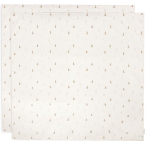 Jollein x Nijntje Hydrofiele Doek Large 115x115cm Happy Miffy - Nougat - 2 Stuks