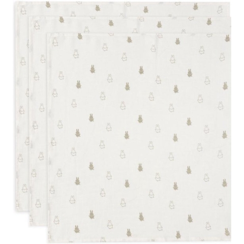 Jollein x Nijntje Hydrofiele Doek Small 70x70cm Happy Miffy - Olive Green - 3 Stuks