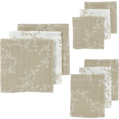 Meyco Baby Branches starterset - 9-pack - hydrofiel - sand