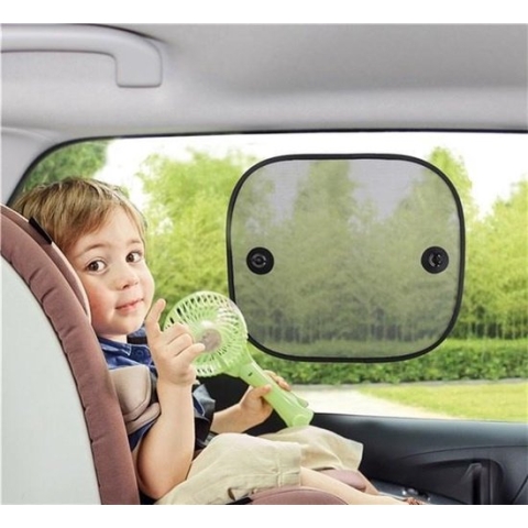 BabyDan Zonnescherm Voor Auto set van 2 stuks Kleur Zwart met Zuignappen