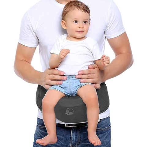 Deryan Pack Basic Luxe Heupdrager - Baby En Peuter Heupzitje - Draagzak Grijs