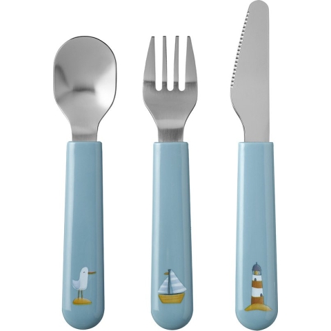 Mepal - Mio kinderbestek set 3-delig - mes, vork en lepel - Sailors bay