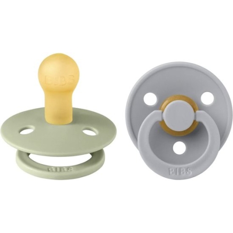 BiBS - Colour Pacifier - Stage 1 Fopspeen - 0+ maanden - 2 stuks - Sage / Cloud