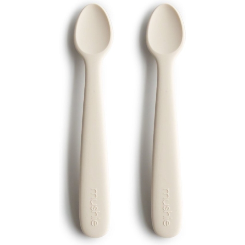 Mushie - Siliconen Babylepels - Babylepels - Ivory