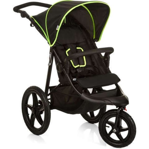 Hauck Kinderwagen Runner, uitvoering voor joggers, Zwart/Neon Geel