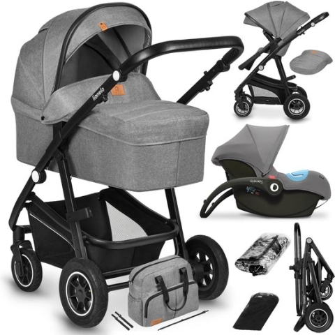 Lionelo Bianka - Kinderwagen 3 in 1 - incl. autostoel - 0-22kg - XXL - Buggy 3in1