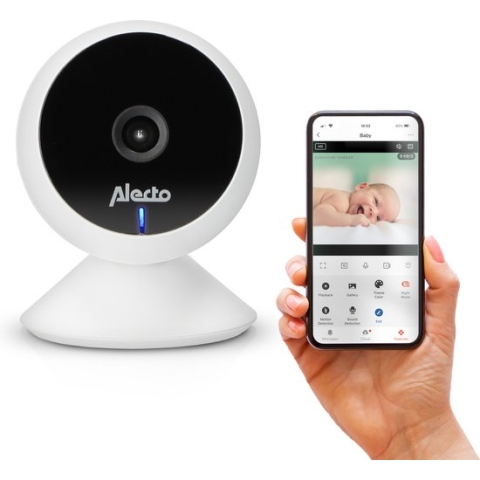 Alecto SMARTBABY5 - WiFi Babyfoon met HD Camera en App - Push melding bij beweging en geluid - Wit