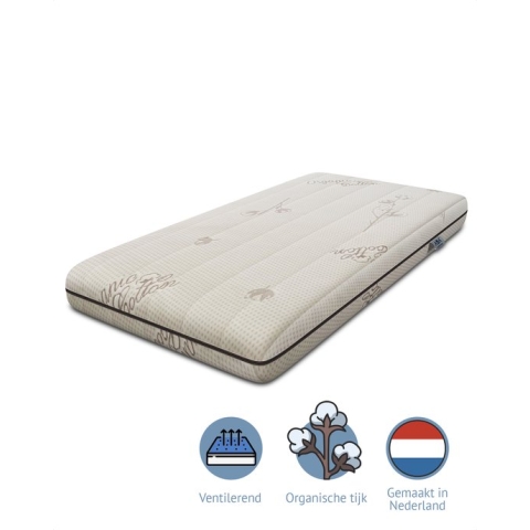 Ada Sleep Kids Matras 60x120 cm ledikant - Koudschuim - Organische Katoen - Wasbare hoes - Hypoallergeen
