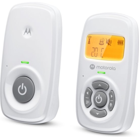 Motorola Nursery Babyfoon AM24 - Baby Monitor - Audio - Hoog Gevoelige Microfoon - DECT Technologie - tot 300 Meter Bereik - Twee-Weg Communicatie - Wit