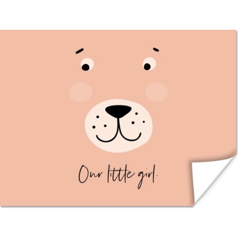 Poster Quotes - Our little girl - Kinderen - Spreuken - Kids - Baby - Meisjes - 160x120 cm XXL - Poster Babykamer