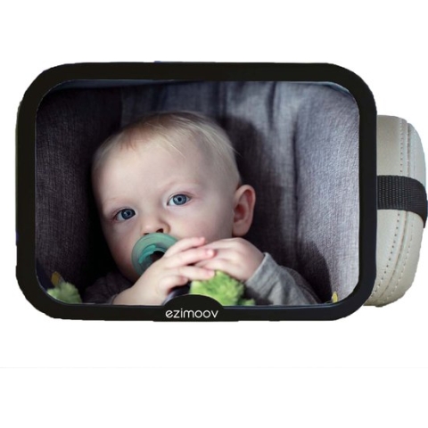 EZI MIRROR SQUARE - Eco friendly - Grote - Spiegel voor in de auto - baby - extra groot - licht gebogen - achterbank - kind zien - verstelbaar - duurzaam