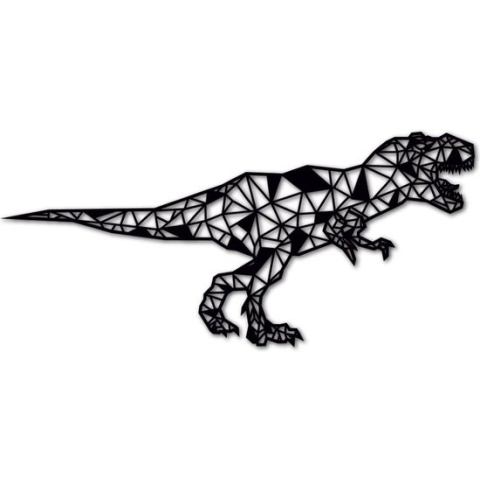 Houten Dierenkop - T-Rex - Mega, Zwart MDF