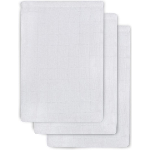 Jollein Baby Hydrofiel Washandje Basic - Wit - 3 Stuks