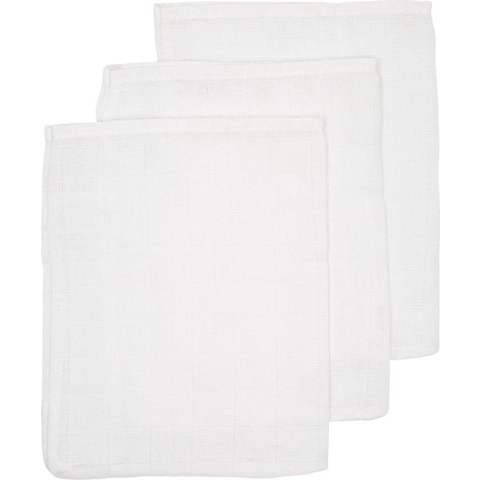 Meyco Baby Uni washandjes - 3-pack - hydrofiel - white - 20x17cm