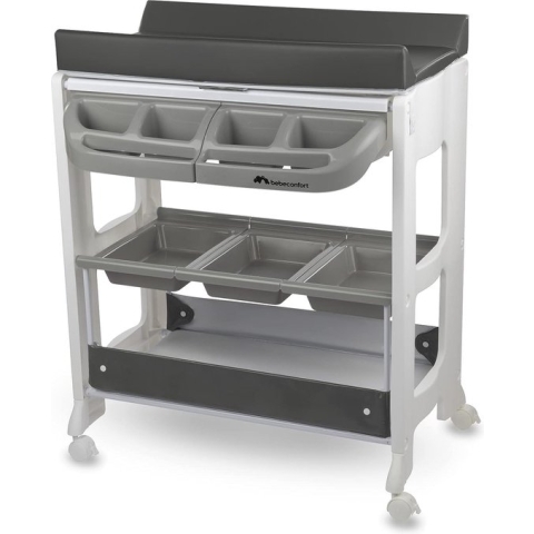 Bebeconfort Dolphy, bad- en verschoningsunit, mobiele 2-in-1-unit, vanaf de geboorte tot 12 maanden, 0-11 kg, Grey Mist