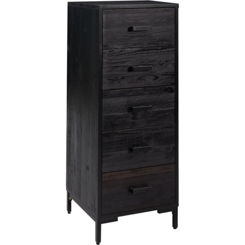 vidaXL-Ladekast-42x35x110-cm-massief-grenenhout-zwart