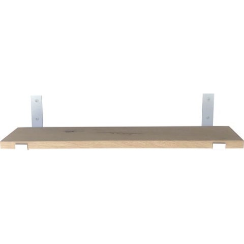 GoudmetHout Massief Eiken Wandplank - 50x20 cm - Industriële Plankdragers L-vorm Up - Staal - Mat Wit