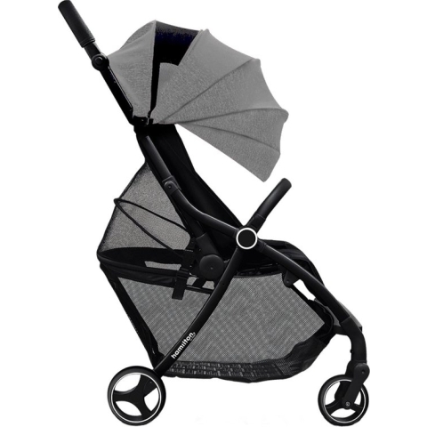 Hamilton by Yoop XL Buggy – Grote Premium Wandelwagen tot 22kg – MagicFold™ Technologie – 50 liter Bagagevak – Plooibuggy – Kinderwagen met Verstelbare Duwstang – Inclusief bekerhouder – Gemêleerd lichtgrijs