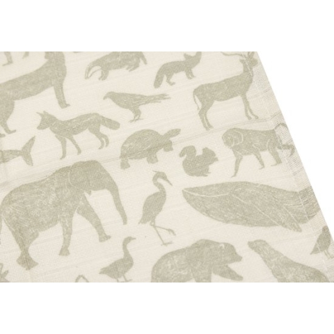 Jollein Hydrofiel Monddoekje 31x31cm Animals - Olive Green - 3 Stuks