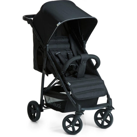 Hauck Rapid 4 buggy tot 25 kg met ligstand vanaf geboorte, klein inklapbaar met één hand, in hoogte verstelbare duwstang, grote mand,Caviar/Black